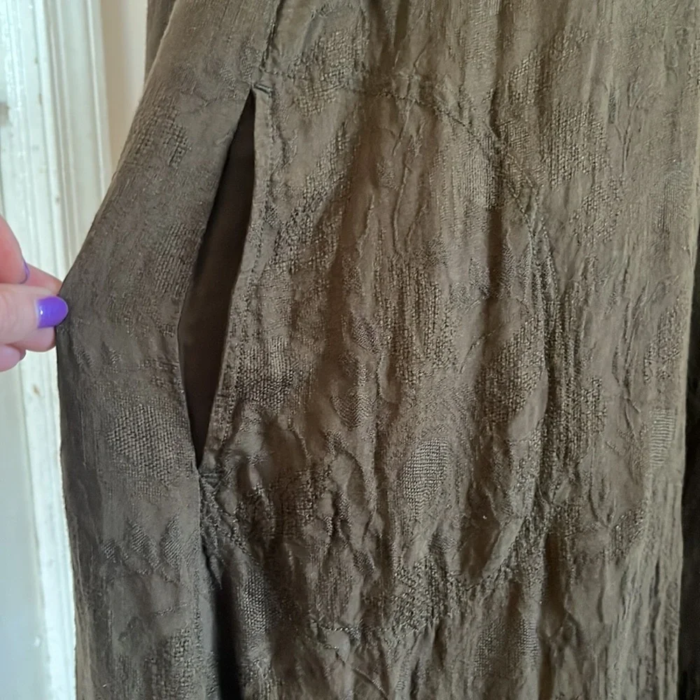 Anthropologie ECU Olive Green Shirt Dress Size XS - Picture 6 of 15